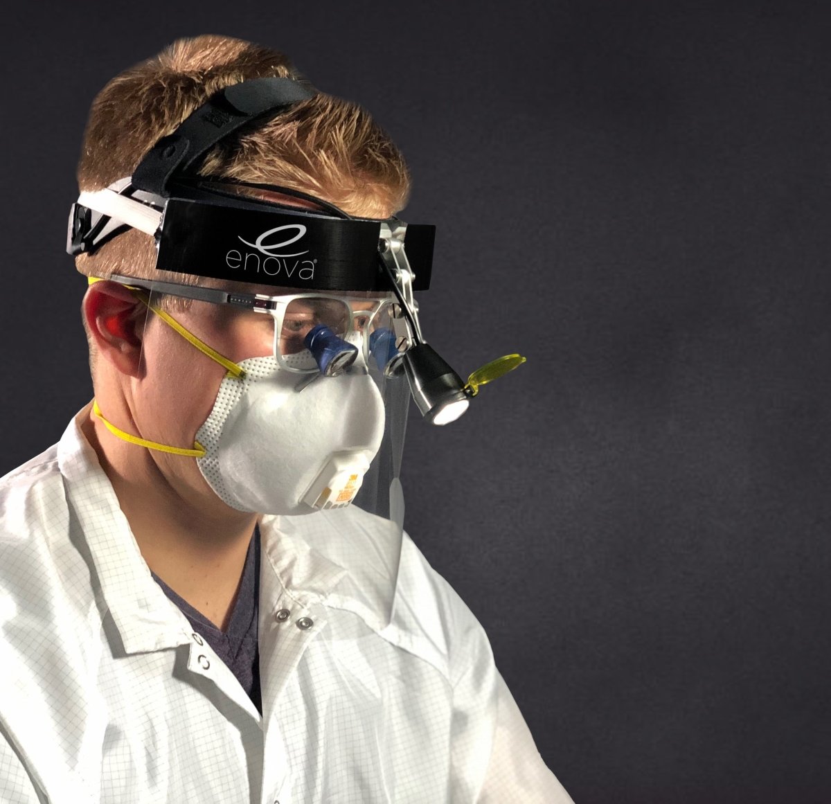 goggles face shield Anti-Fog Face Shield with Headlight Compatible Notch – Enova Illumination